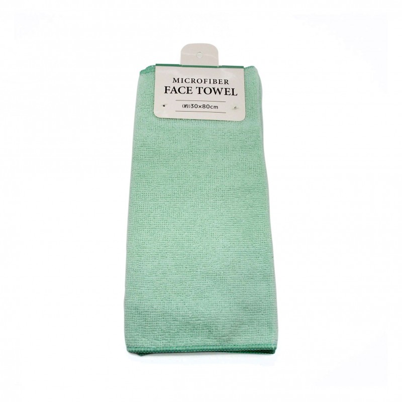 Microfiber Face Towel Green 30x80cm